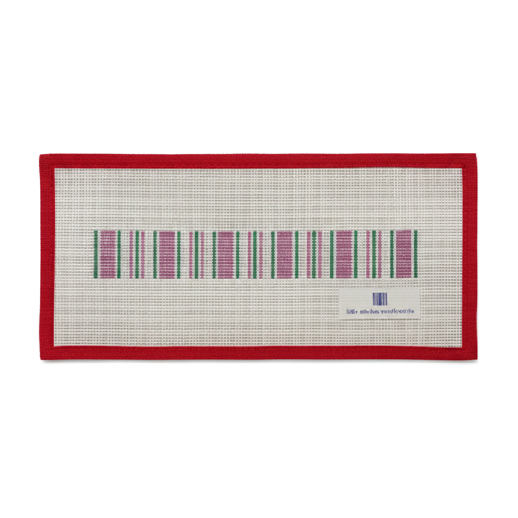 Cabana Stripe Lavender & Green Key Fob