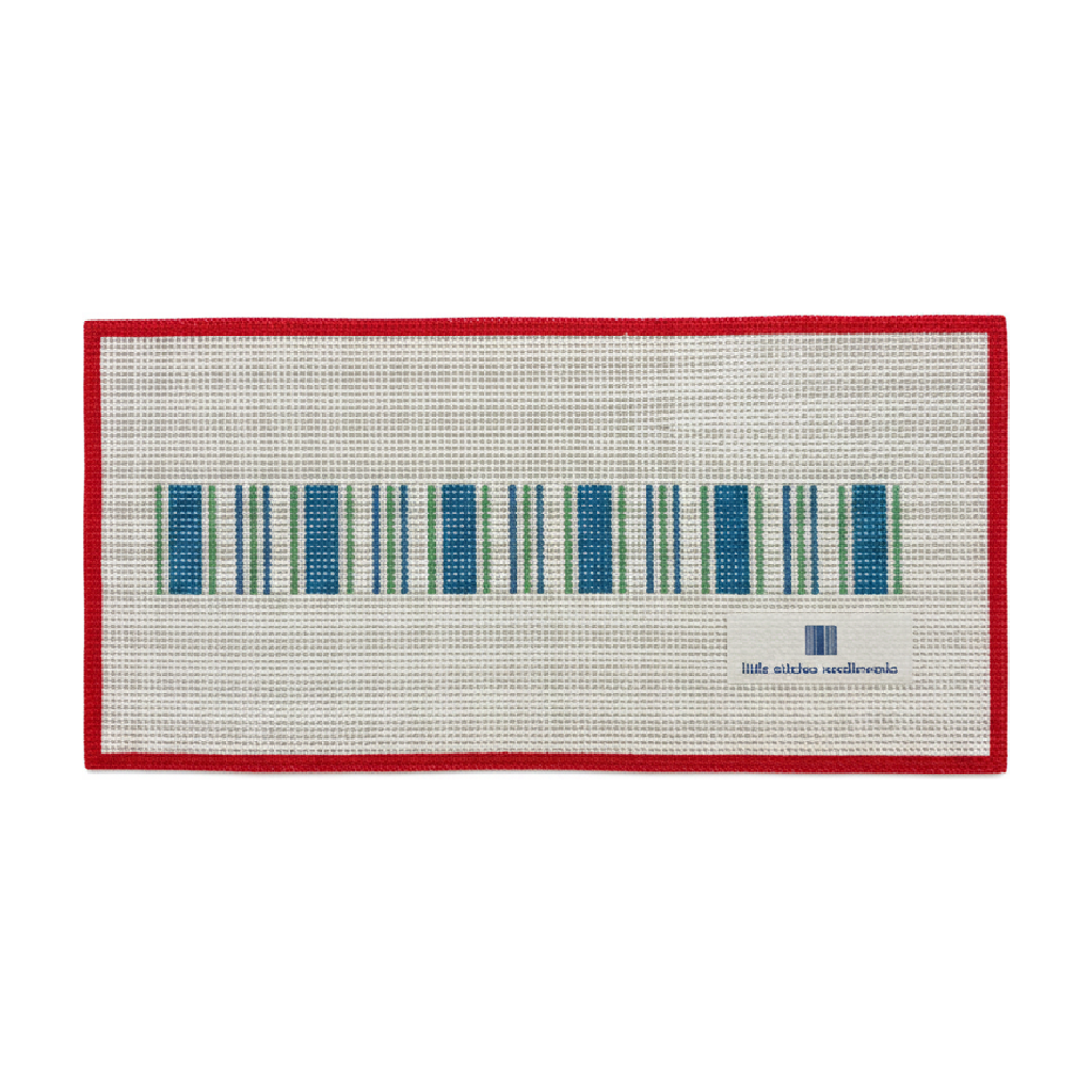 Cabana Stripe Blue & Green Key Fob