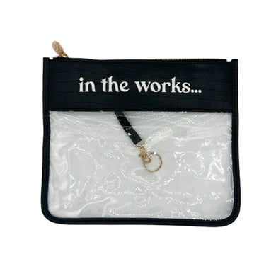 "In the Works" Project Bag-Small, Black Croc