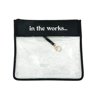 "In the Works" Project Bag-Medium, Black Croc