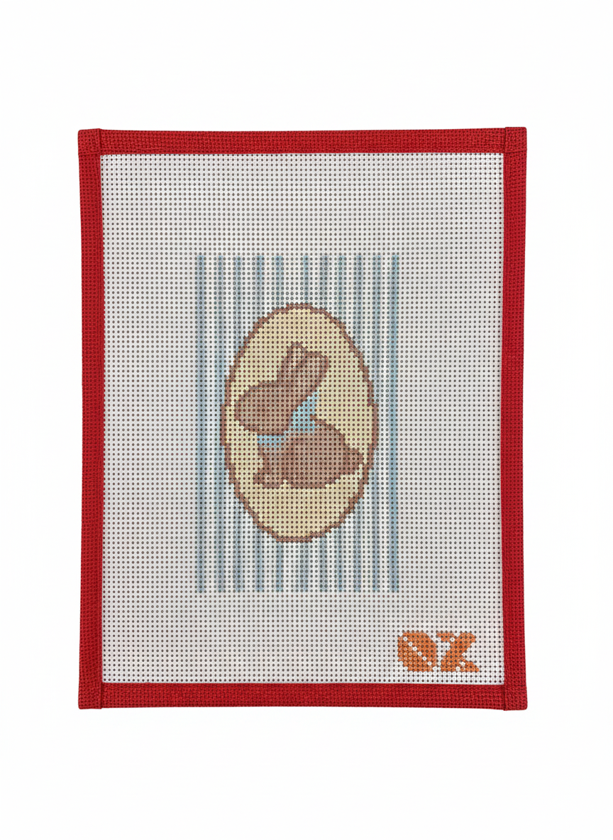 Blue Bunny Striped Oval