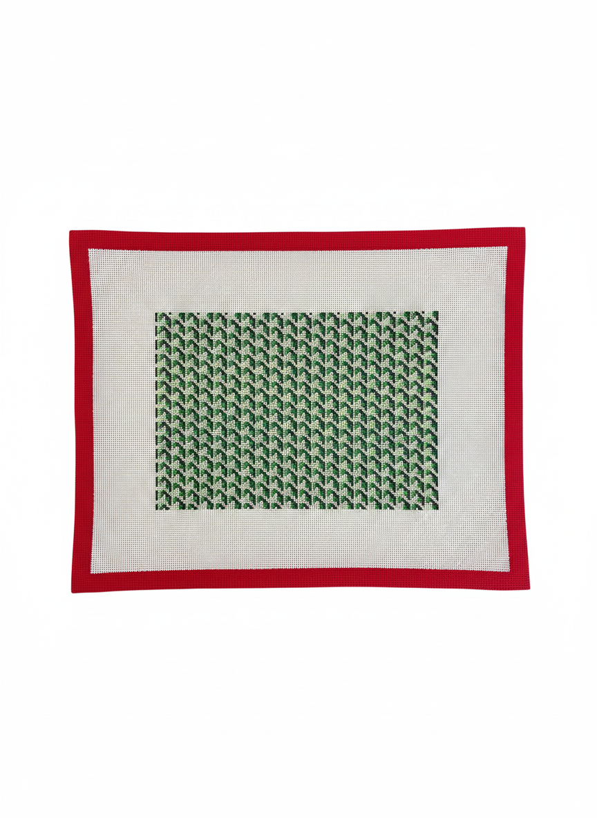 Allover Y Pattern Clutch Green