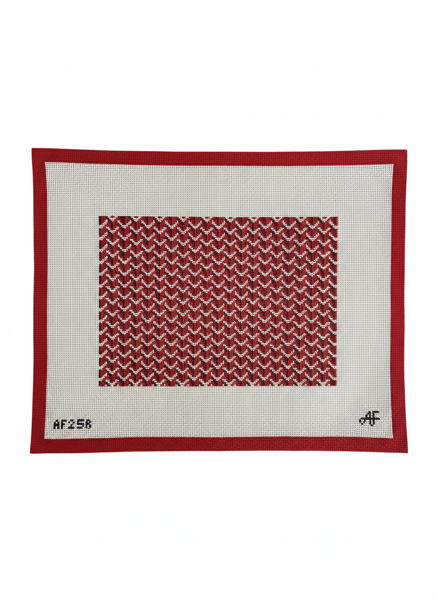 Allover Y Pattern Clutch Red