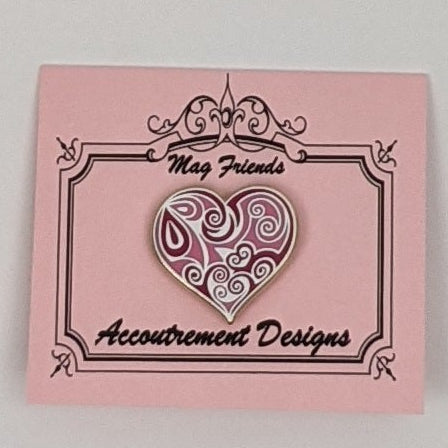 Swirl Heart Needle Minder Magnet (Pink)