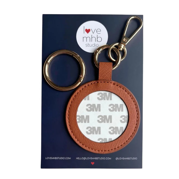 Self-Finishing Leather Charm (Round) - Cognac