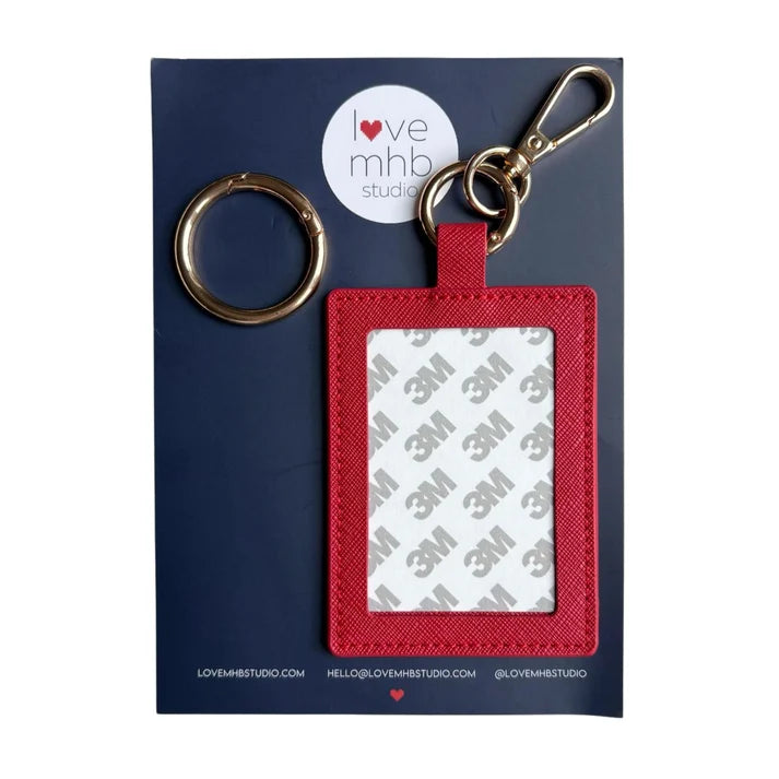 Self-Finishing Leather Charm (Rectangle) - Red