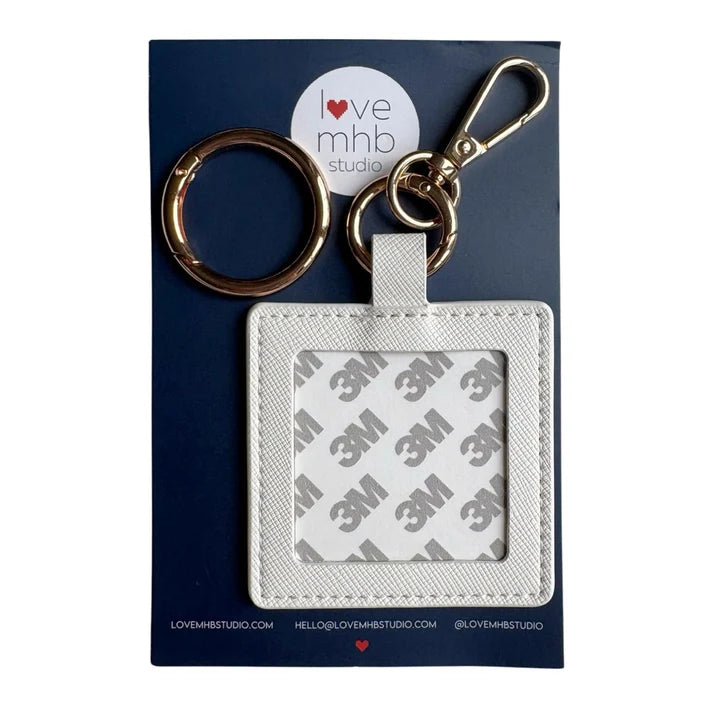 Self-Finishing Leather Charm (Square) - White