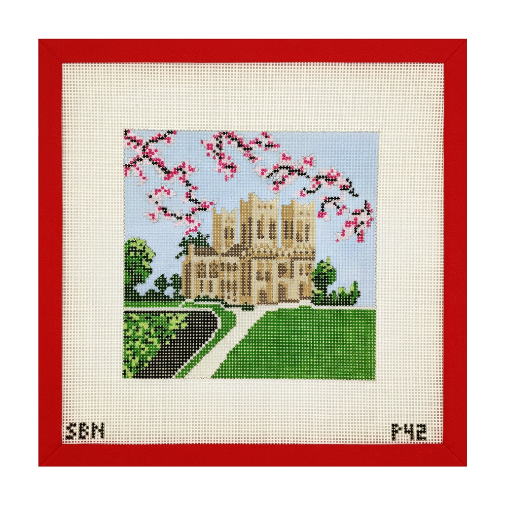 Natl Cathedral w/Cherry Blossoms Pillow