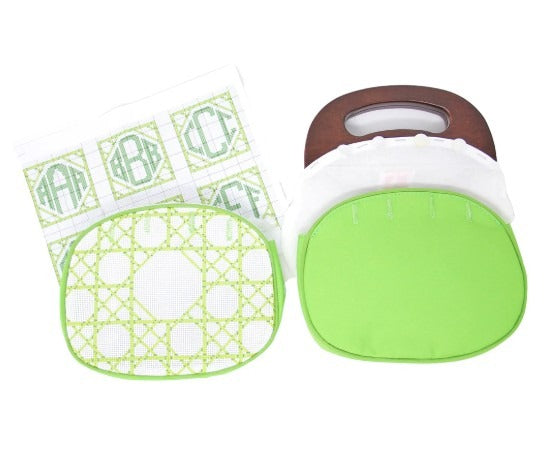 Green Caning Bermuda Bag (Handles Included)