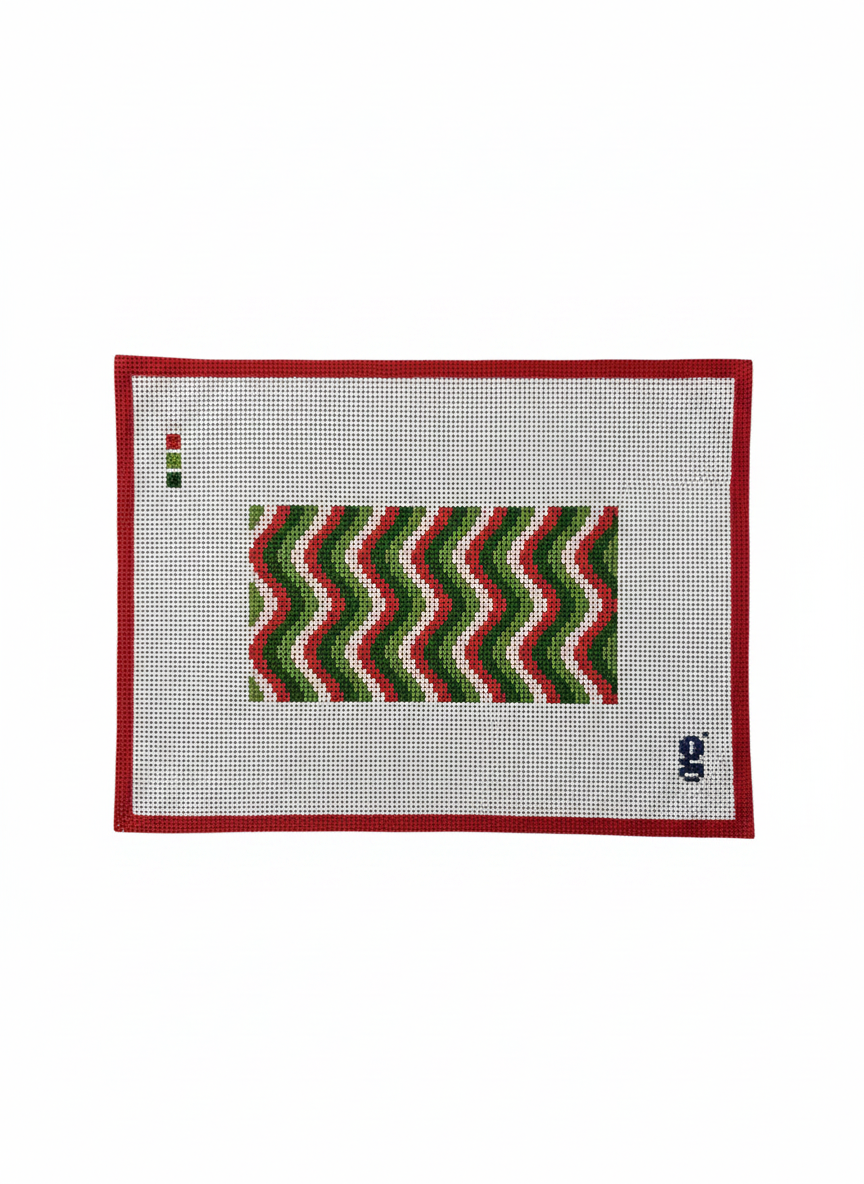 Squiggle Pink & Green Rectangle