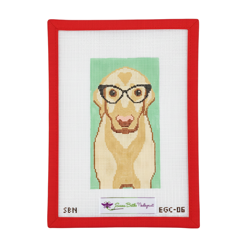 Yellow Lab w. Glasses Eyeglass Case