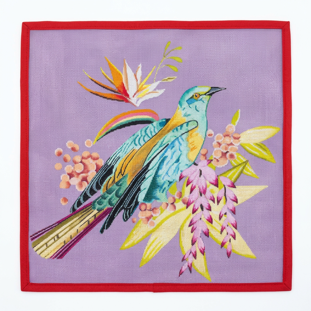 Awaiting Flight Teal Bird on Lavender